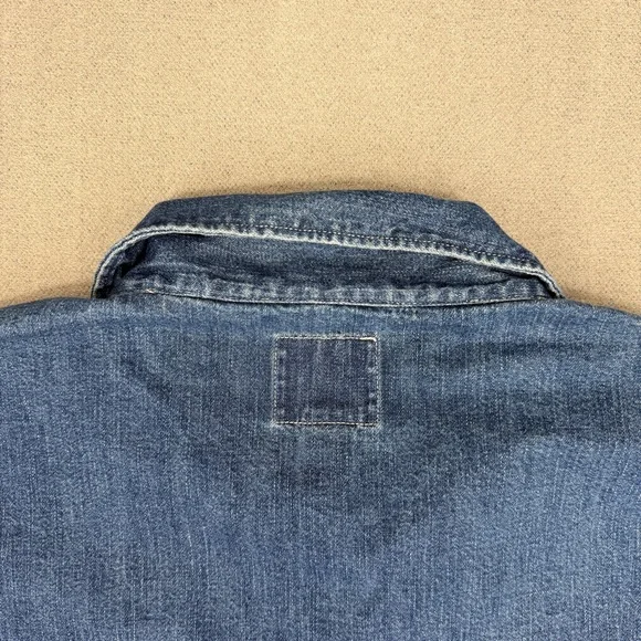 Y2K Polo Jeans Co Ralph Lauren Shacket Jacket Mens L Shirt Denim Pockets Chore - Picture 13 of 15